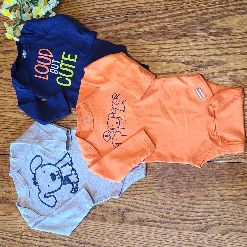 NWOT Dog Puppy Onesies - Set of 3 - 0/3 Months